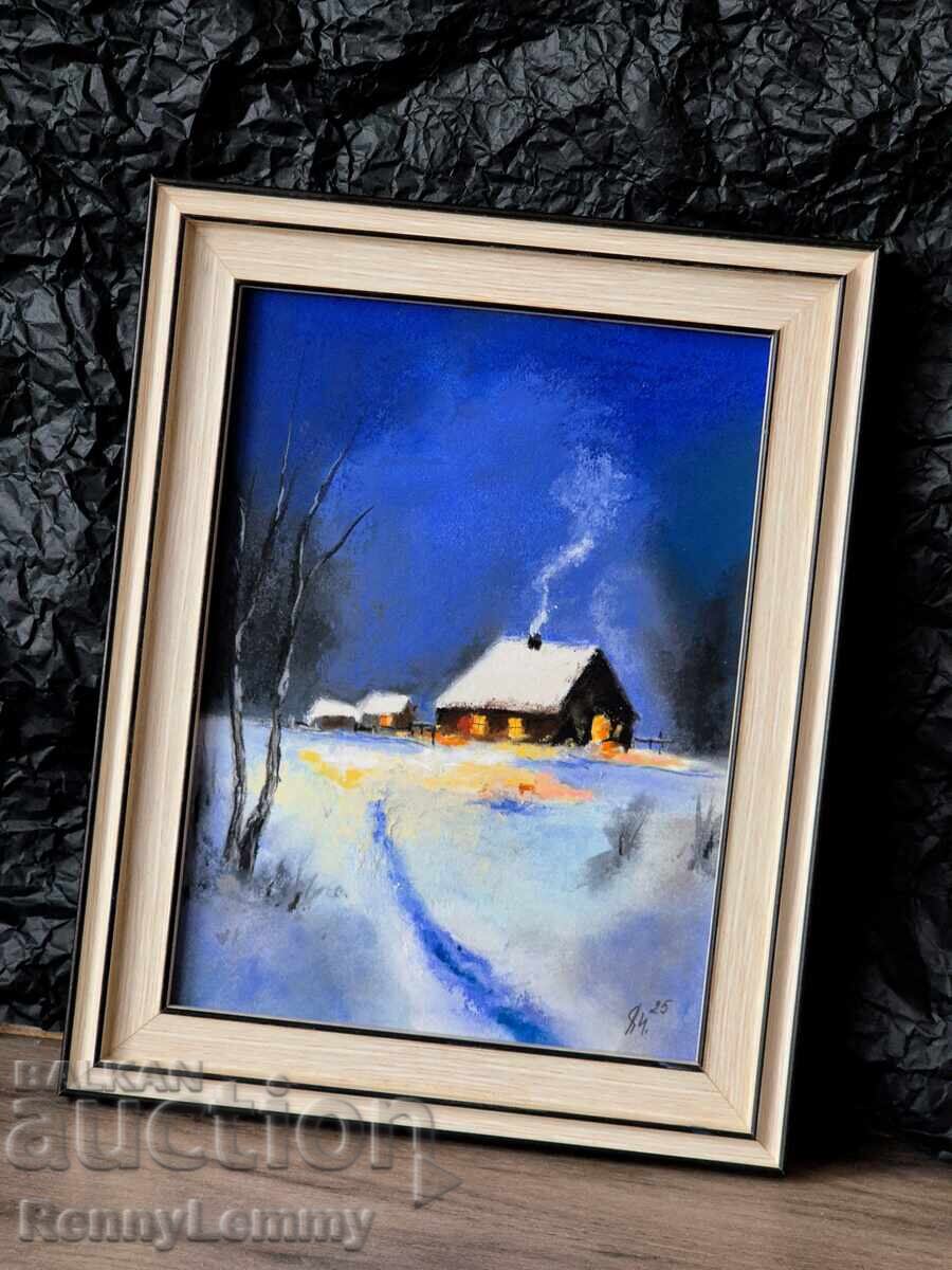 Winter Night, Original Painting, Pastel with price 60.00 BGN | € 30.68 Winter Night, Original Painting, Pastel with price 60.00 BGN | € 30.68