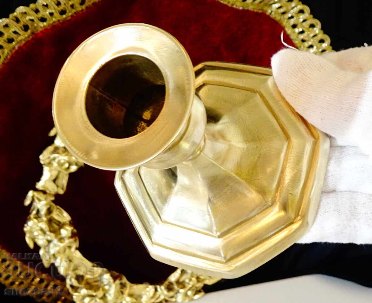 Auction  Bronze candlestick 9 cm., Art Deco