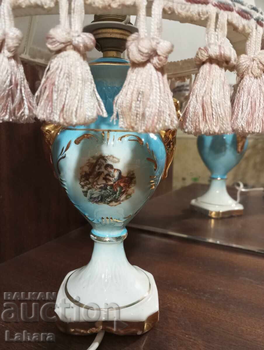 Beautiful porcelain nightstand, table lamp