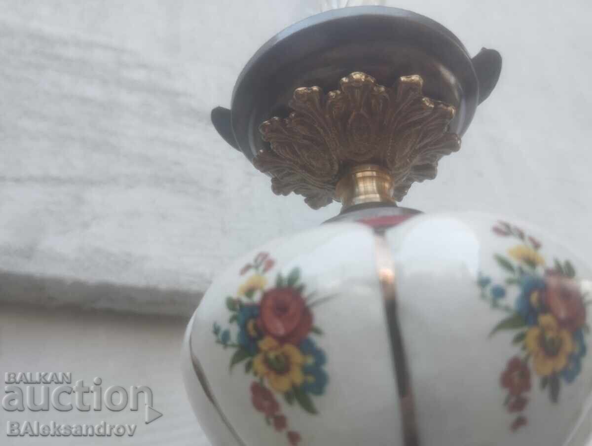 Доставка на Красива нощна лампа месинг и порцелан