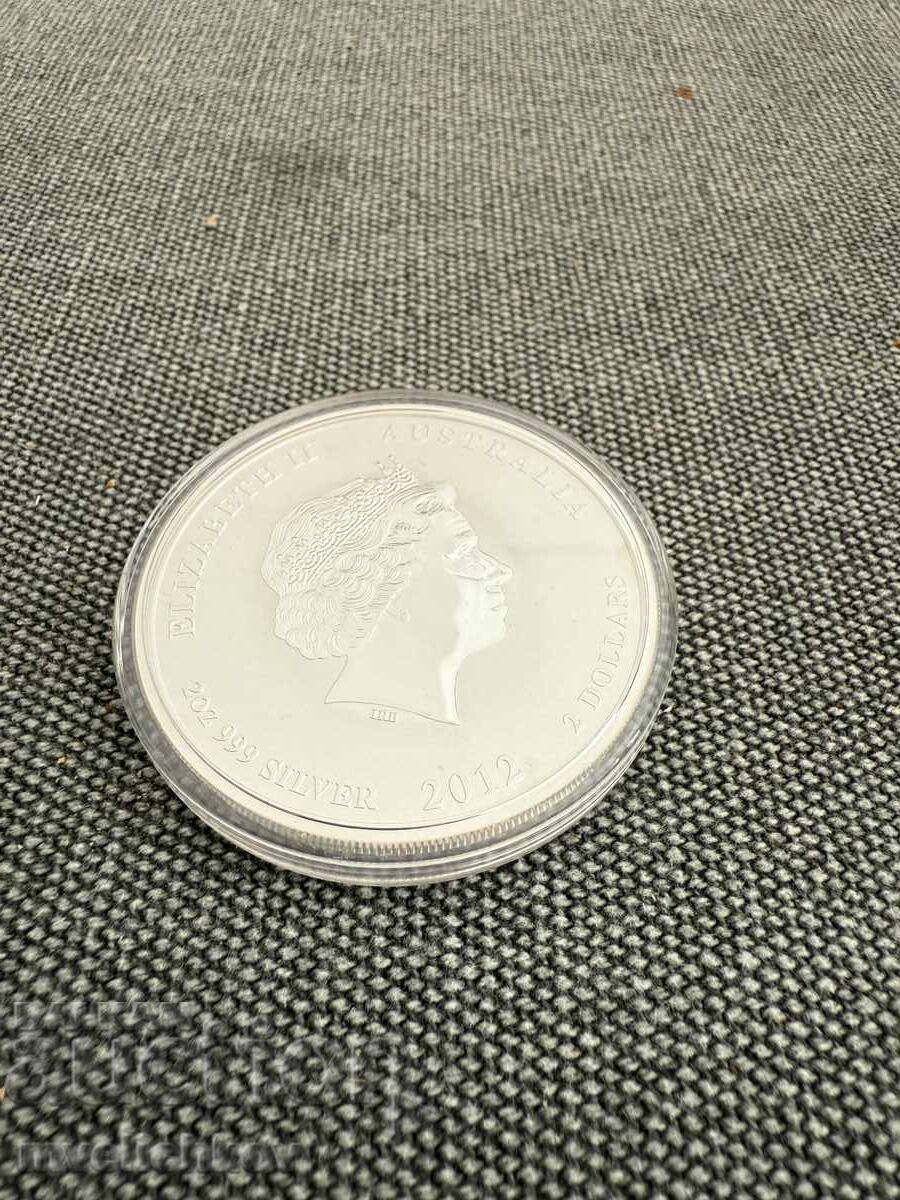 SILVER 2 OZ 2012 AUSTRALIA - LUNAR YEAR OF THE DRAGON - 7 SILVER 2 OZ 2012 AUSTRALIA - LUNAR YEAR OF THE DRAGON - 7