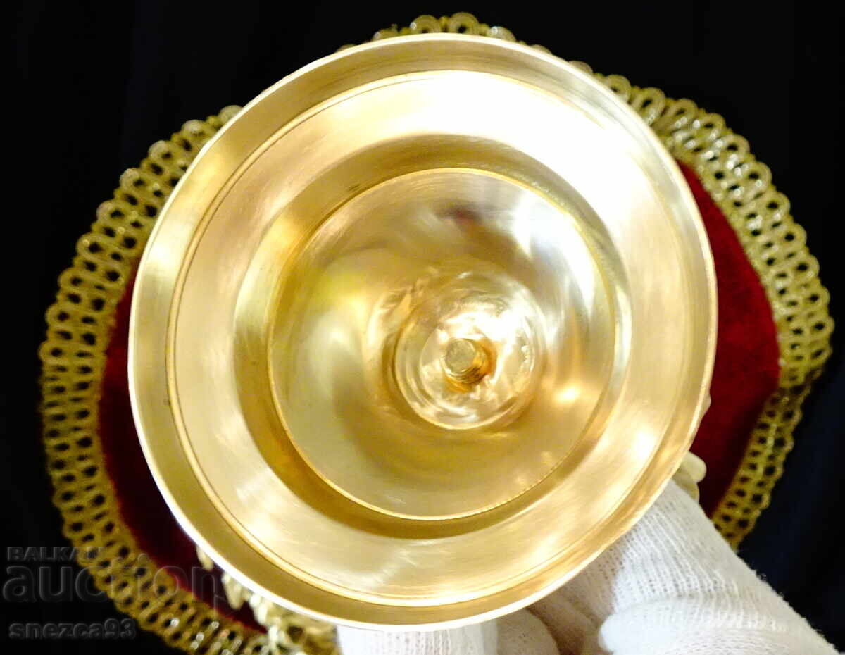 Βικτοριανό χάλκινο κηροπήγιο, λουλούδι - 6