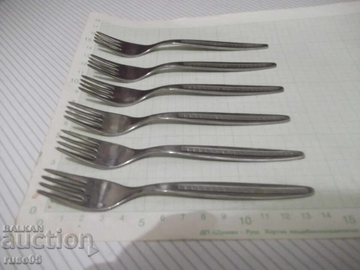 Lot of 6 forks from "☭ V. Tarnovo" from the socialist era, new with price 15.00 BGN | € 7.67