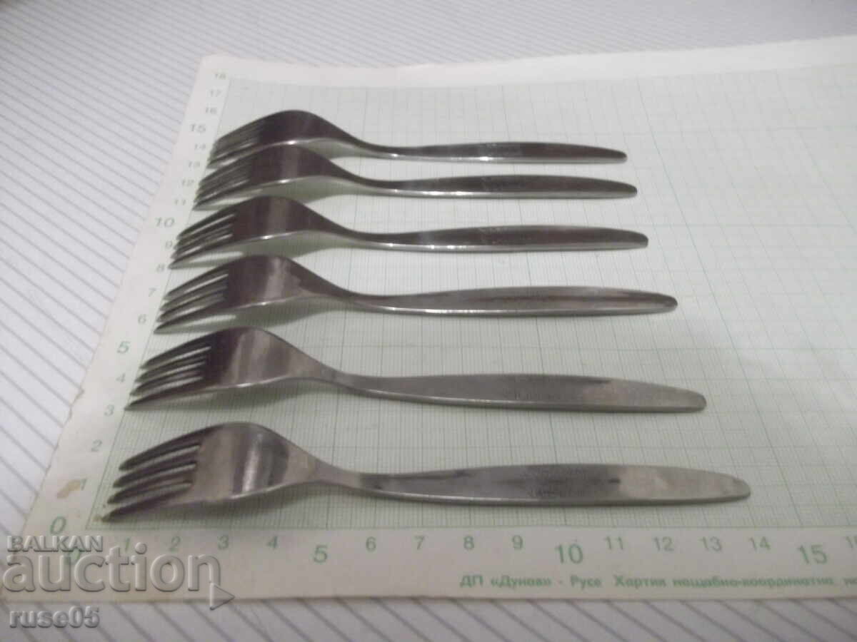 Lot of 6 forks from "☭ V. Tarnovo" from the socialist era, new - 6