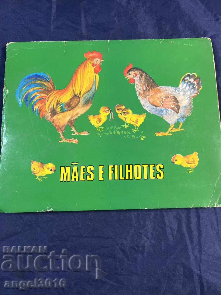 1985 παιδικό αναδυόμενο βιβλίο με τίτλο "Mães e Filhotes" 1985 παιδικό αναδυόμενο βιβλίο με τίτλο "Mães e Filhotes"