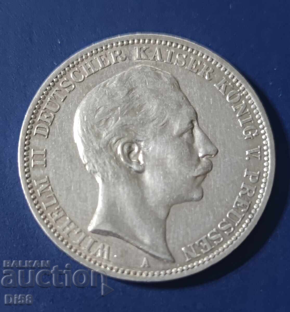 Сребърна Монета Германия Прусия 3 Марки 1910 г БЗЦ с цена 71.00 лв. | € 36.30