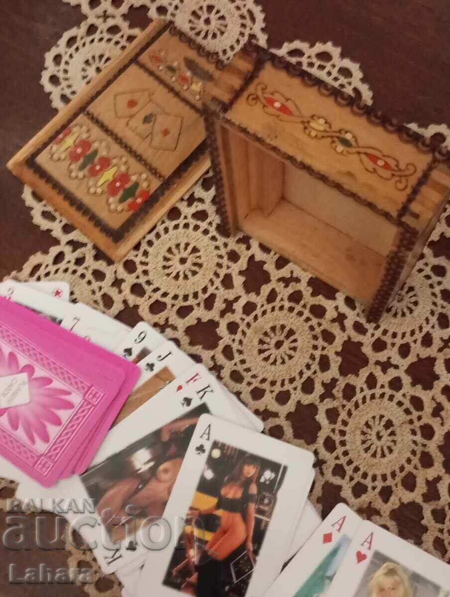 Ξύλινο κουτί για κάρτες και κάρτες με γυμνές γυναίκες - 6