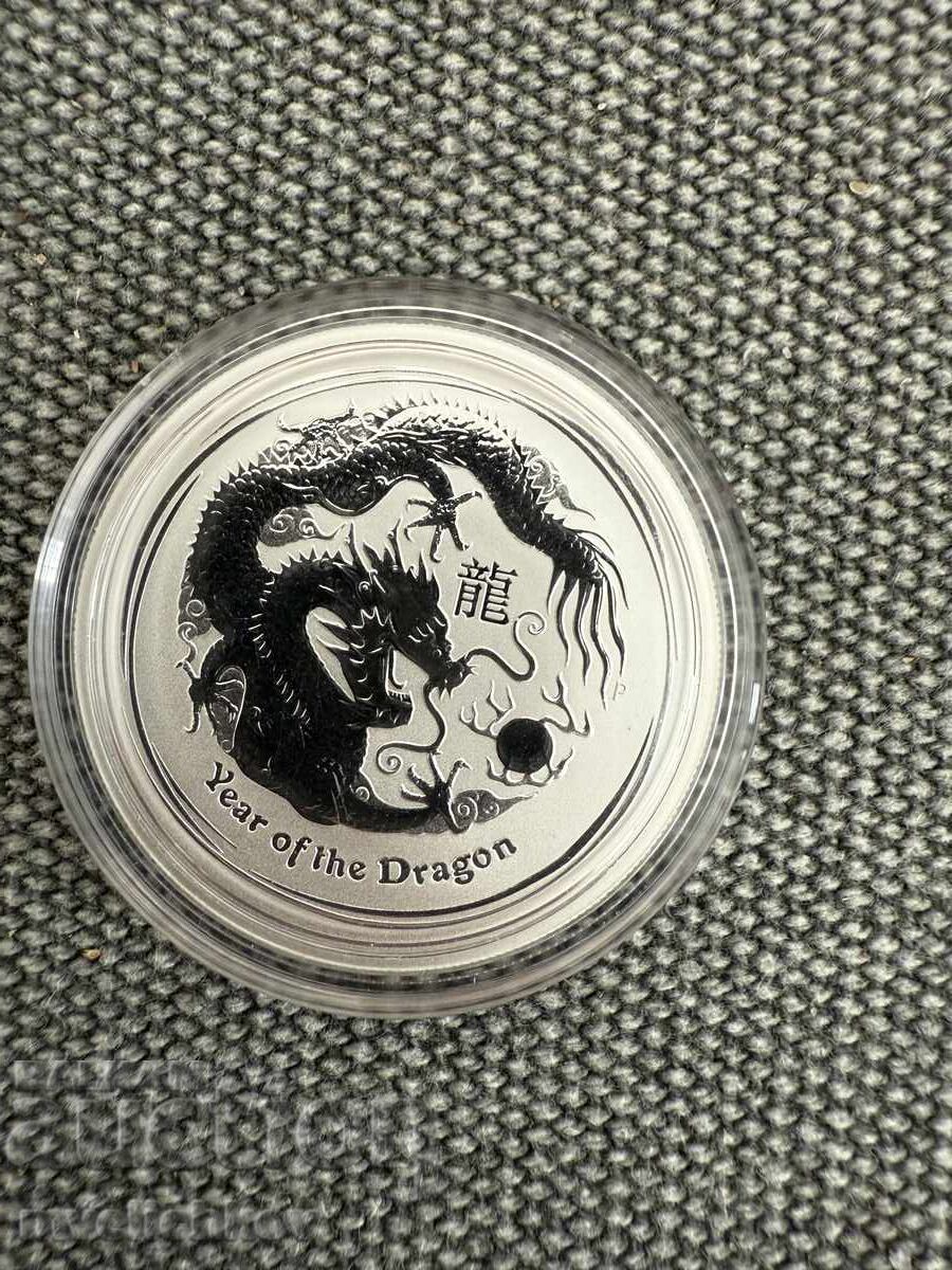 Auction  SILVER 1/2 OZ 2012 AUSTRALIA - LUNAR YEAR OF THE DRAGON