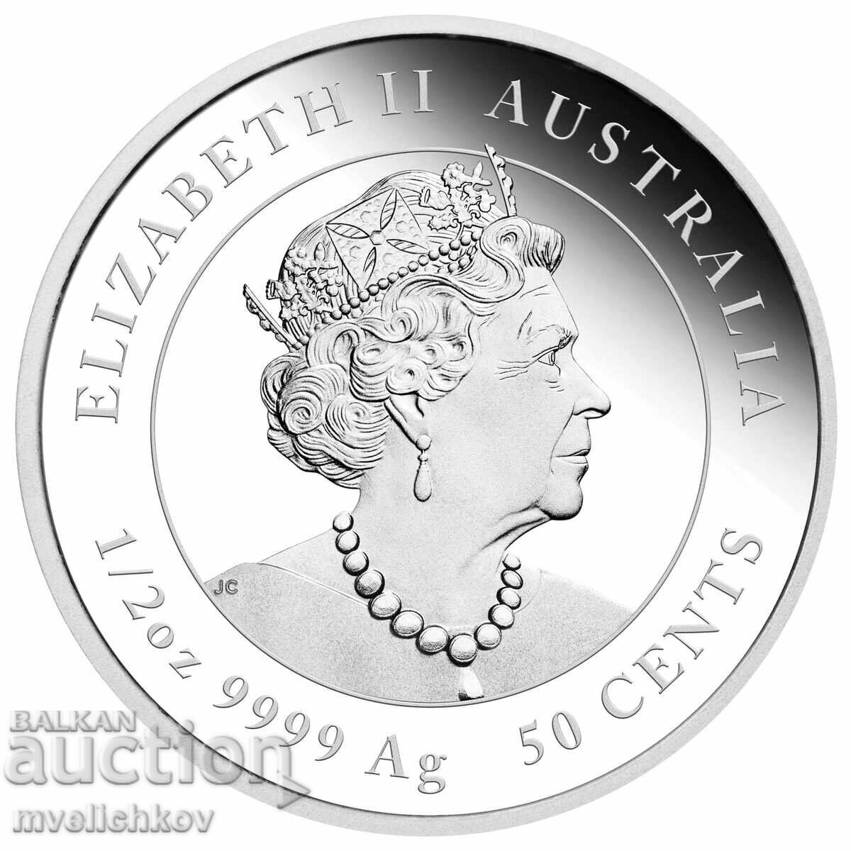SILVER 1/2 OZ 2022 AUSTRALIA - YEAR OF THE TIGER with price 111.00 BGN | € 56.75