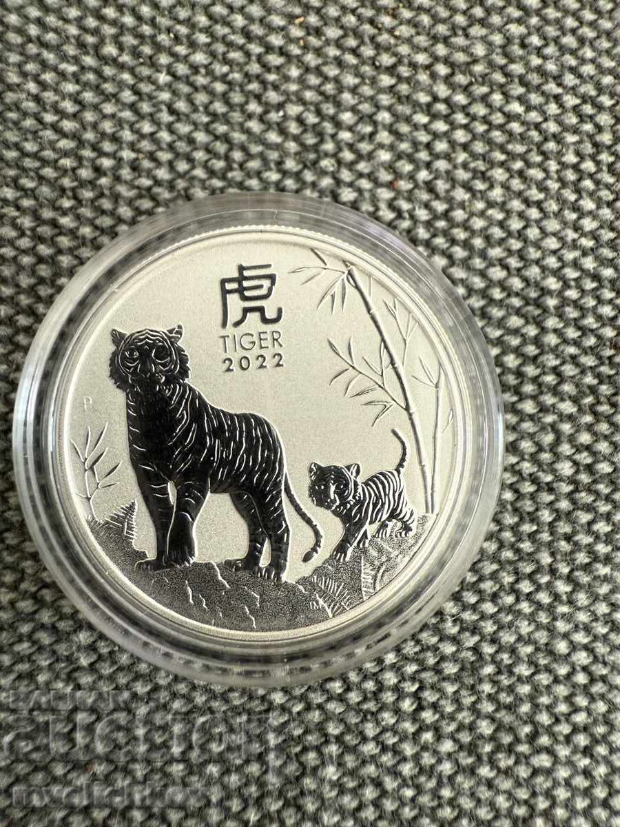 Auction  SILVER 1/2 OZ 2022 AUSTRALIA - YEAR OF THE TIGER