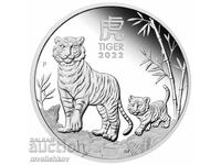 ARGINT 1/2 OZ 2022 AUSTRALIA - ANUL LUNAR AL TIGRULUI