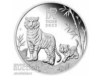 ARGINT 1/2 OZ 2022 AUSTRALIA - ANUL LUNAR AL TIGRULUI