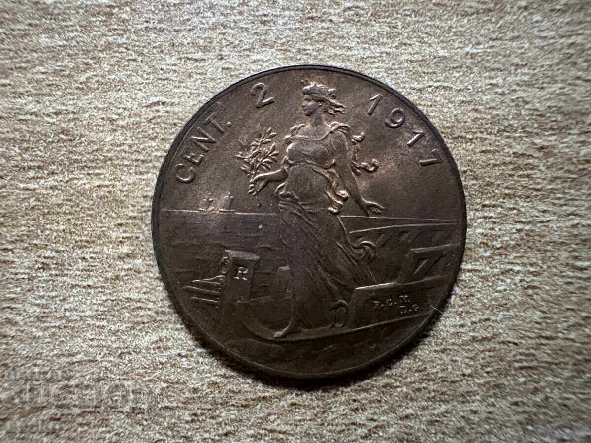 Италия - 2 чентезими (1917)