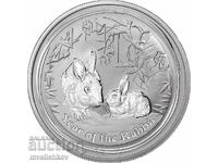 ARGINT 1/2 OZ 2011 AUSTRALIA - ANUL LUNAR AL IEPURULUI