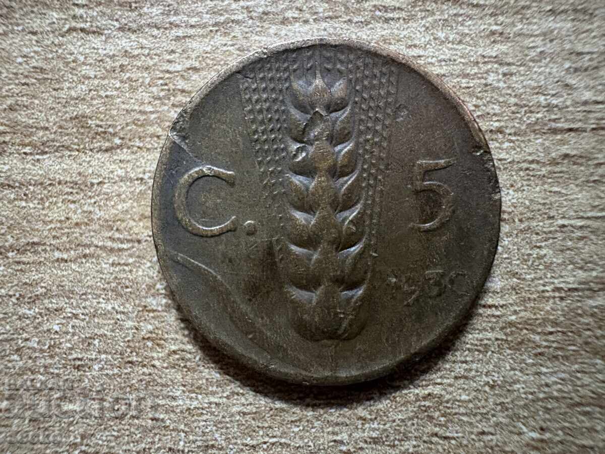 Италия - 5 чентезими (1930) Италия - 5 чентезими (1930)