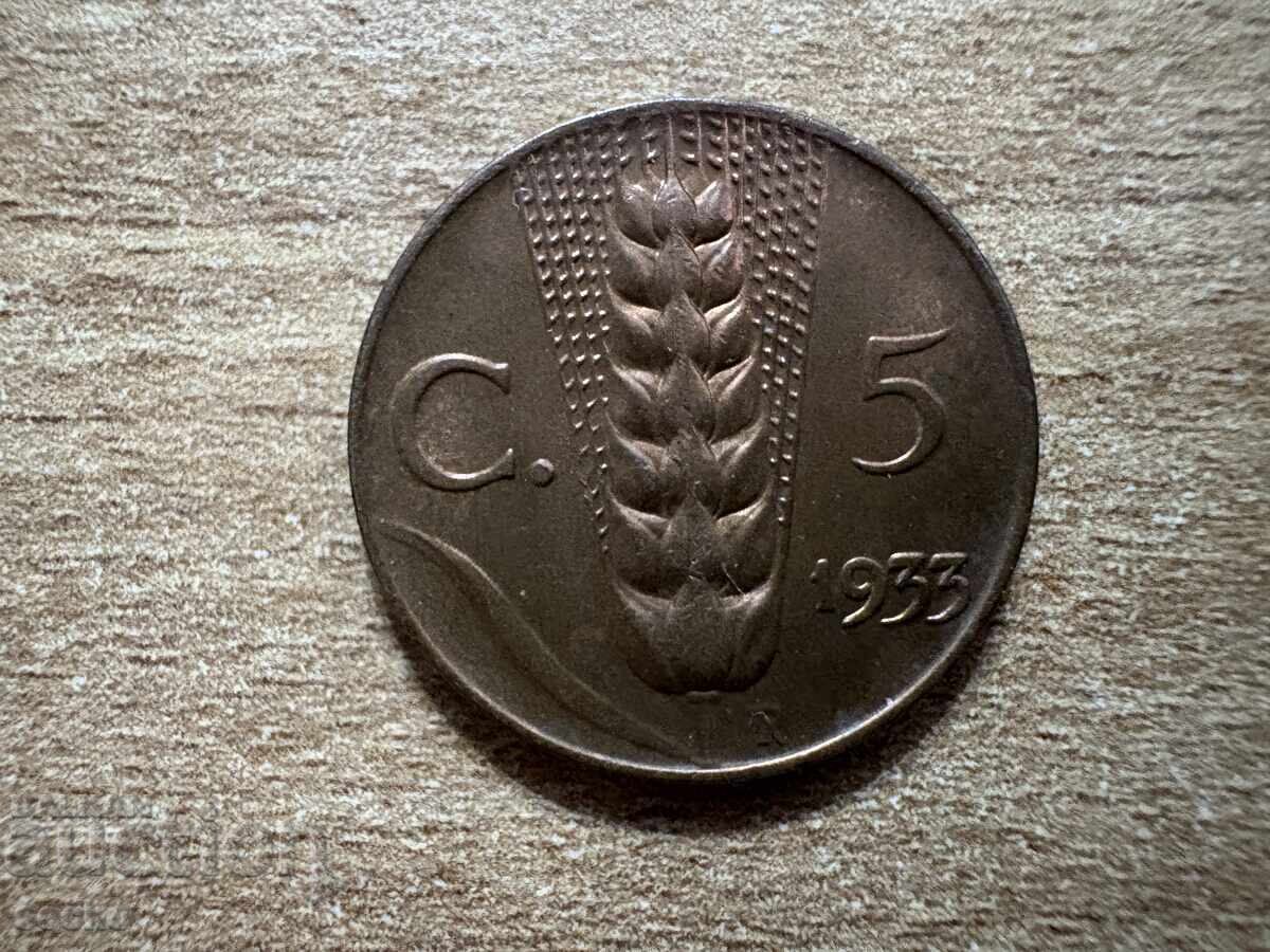 Italy - 5 centesimi (1933)