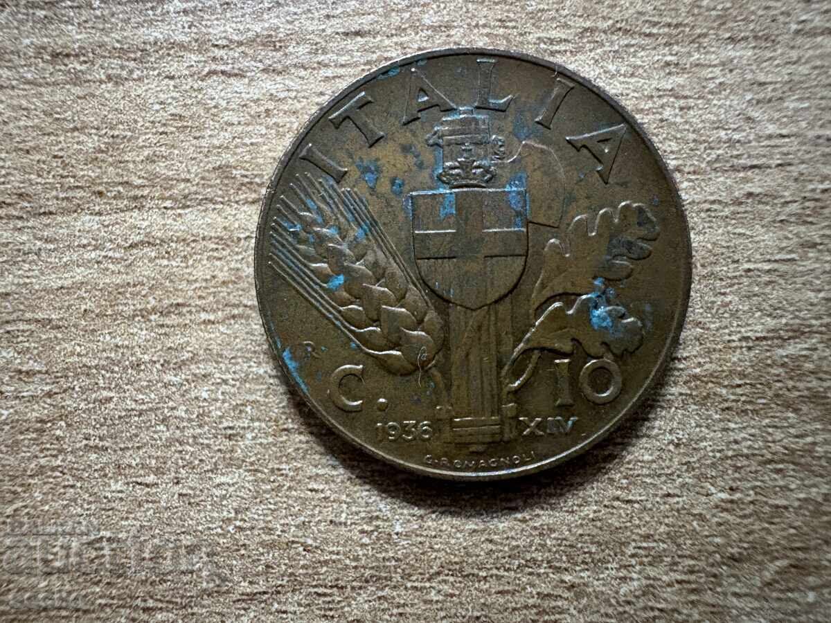 Италия - 10 чентезими (1936)