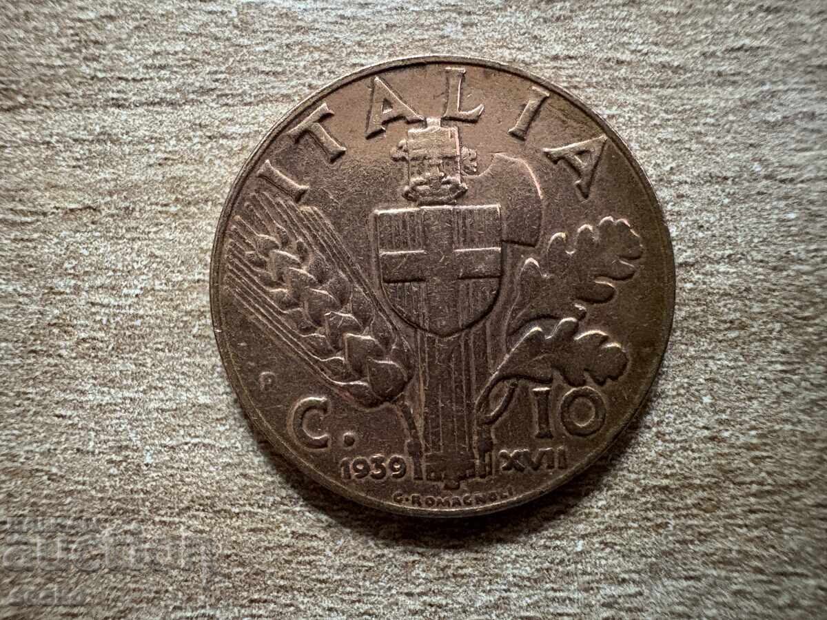 Ιταλία - 10 λεπτά (1939) - χαλκός