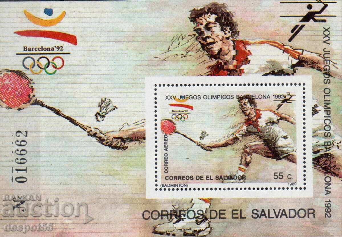 1989. Салвадор. Олимпийски игри - Барселона, Испания. Блок. 1989. Салвадор. Олимпийски игри - Барселона, Испания. Блок.
