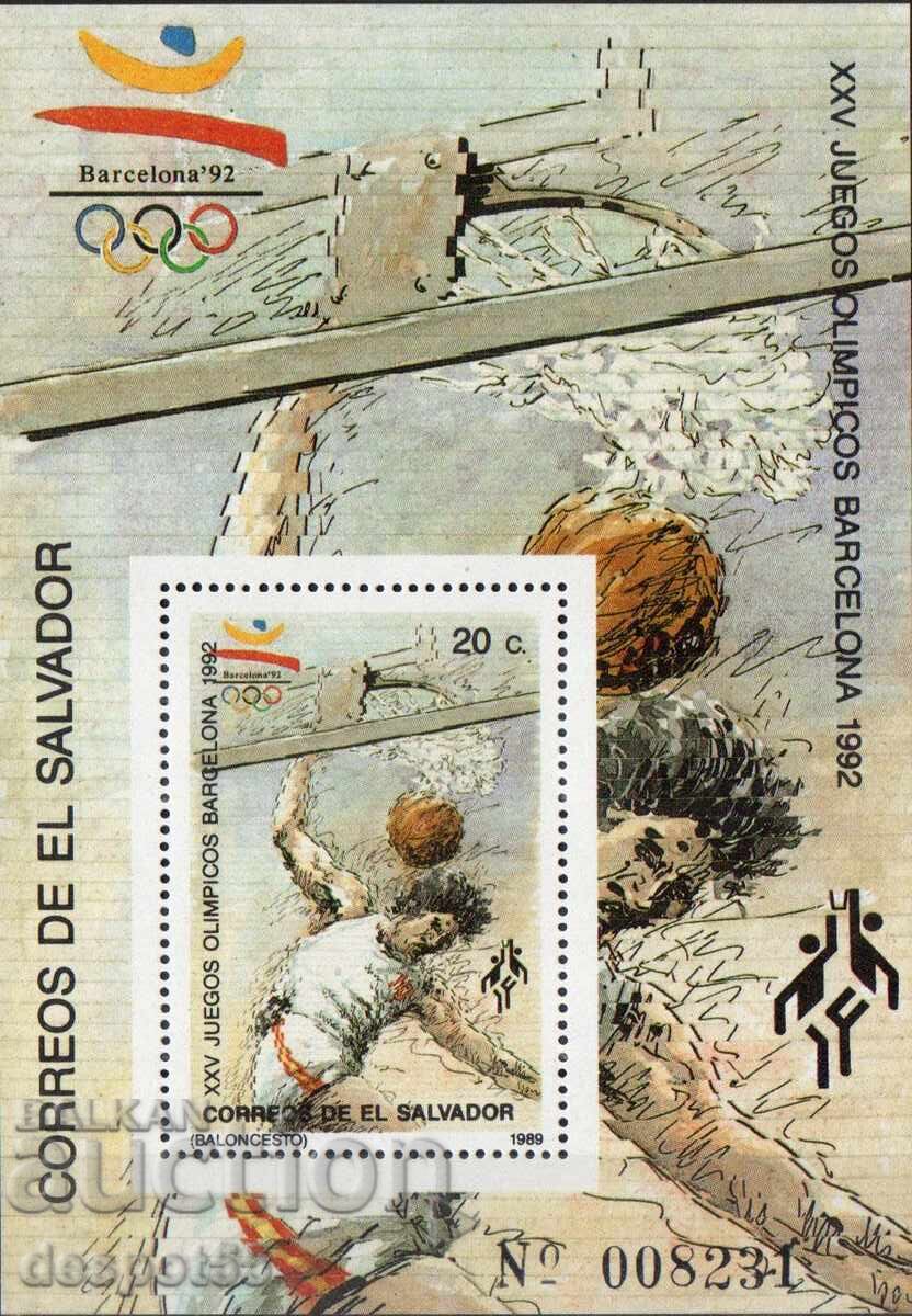1989. Салвадор. Олимпийски игри - Барселона, Испания. Блок. 1989. Салвадор. Олимпийски игри - Барселона, Испания. Блок.