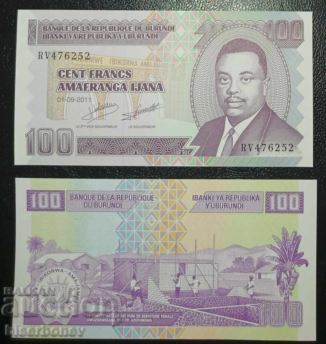 Μπουρούντι, Μπουρούντι, 100 φράγκα 2011, UNC