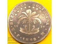 Βολιβία 8 σόλ 1848 ασήμι Πατίνα