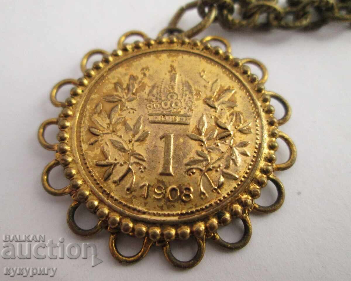 Παλαιό κολιέ κόσμημα με πένταλ για παραδοσιακή φορεσιά με τιμή 45.00 BGN | € 23.01