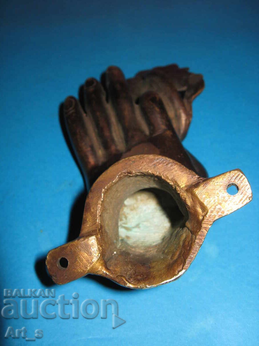 Mână ritualică arabă/indiană din bronz din secolul al XVIII-lea - al XIX-lea - 5