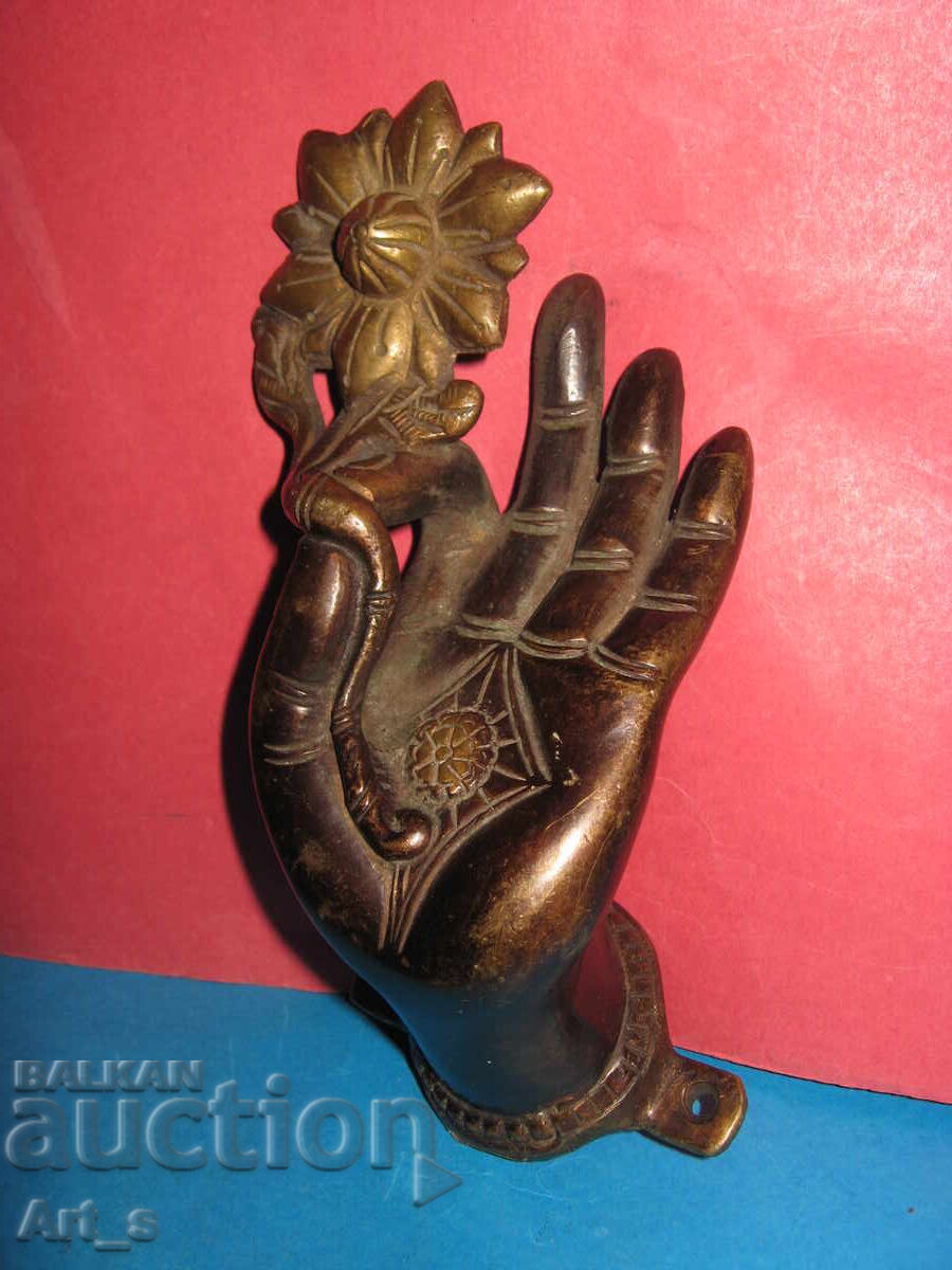 Mână ritualică arabă/indiană din bronz din secolul al XVIII-lea - al XIX-lea - 7