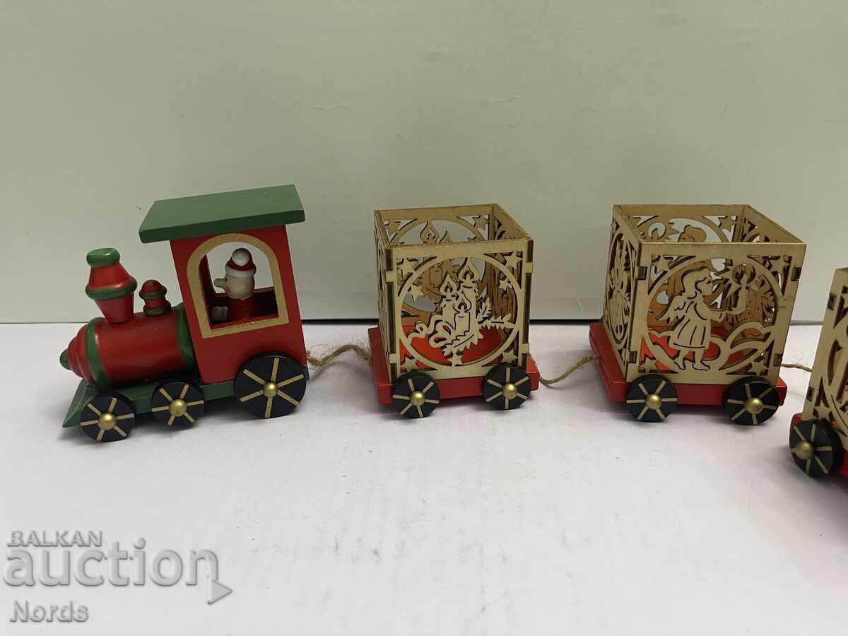 Ξύλινο χριστουγεννιάτικο τρένο - 6
