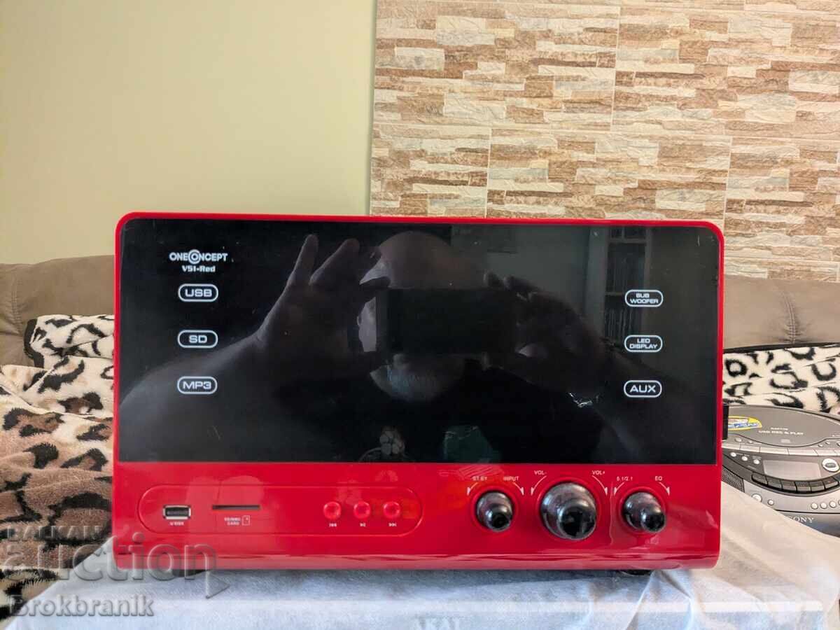 V51, sistem activ 5.1, USB, SD, AUX, Roșu V51, sistem activ 5.1, USB, SD, AUX, Roșu