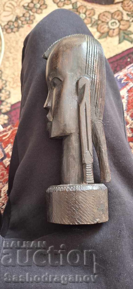 Licitație Sculptură manuală din abanos - bust african