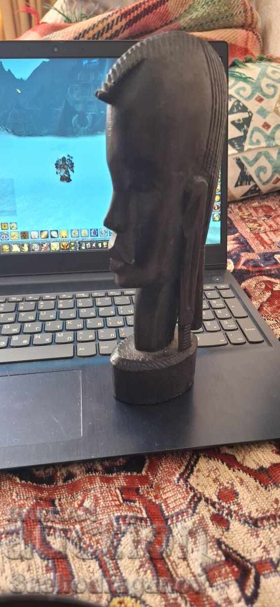 Sculptură manuală din abanos - bust african - 7