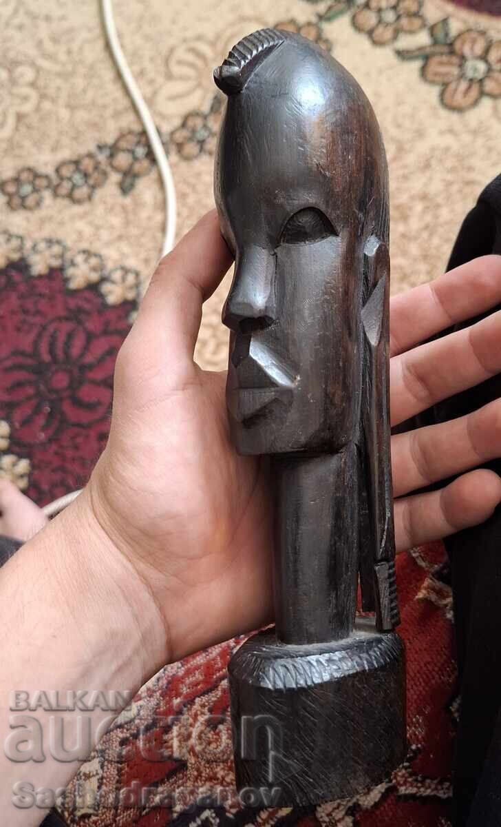 Sculptură manuală din abanos - bust african