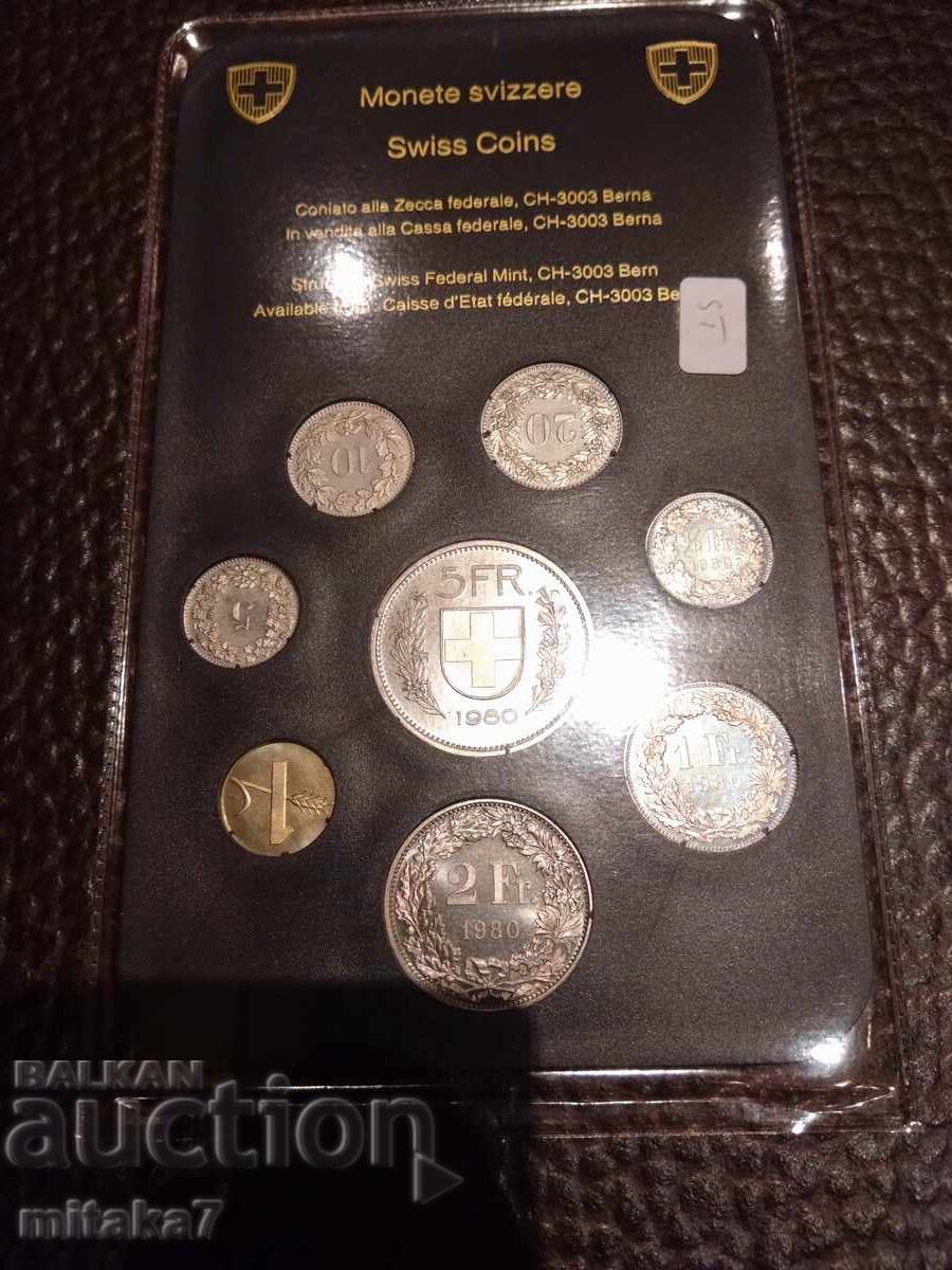 Аукцион Сет монети 1980 година, Швейцария