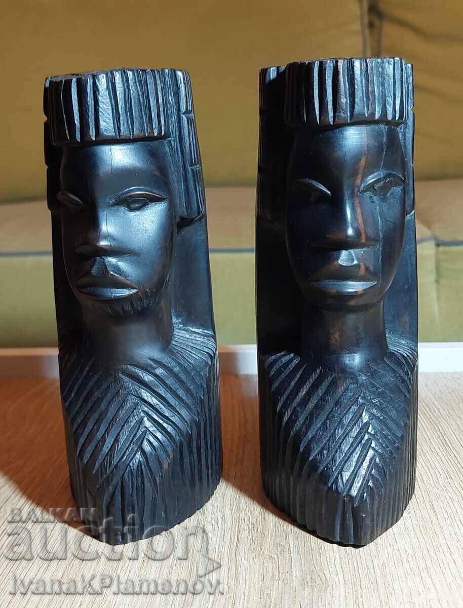 Ebony Wood Carvings: Two Figures for Connoisseurs