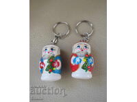 Σετ μπρελόκ-ματριόσκα από Ρωσία-Άγιος Βασίλης, 2 τεμάχια