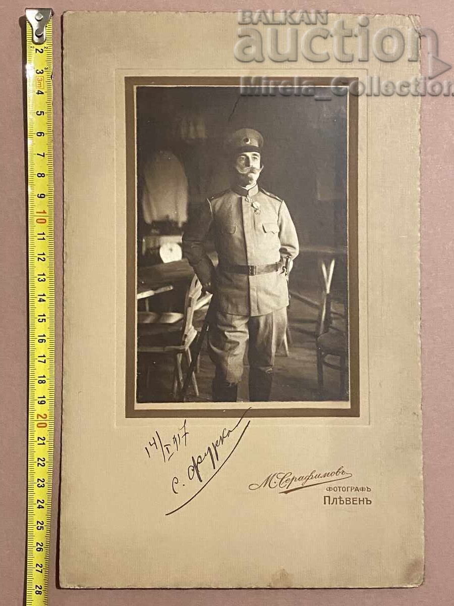 Fotografie ofițer militar s. Furca bătălia de la Doiran 1917 Fotografie ofițer militar s. Furca bătălia de la Doiran 1917