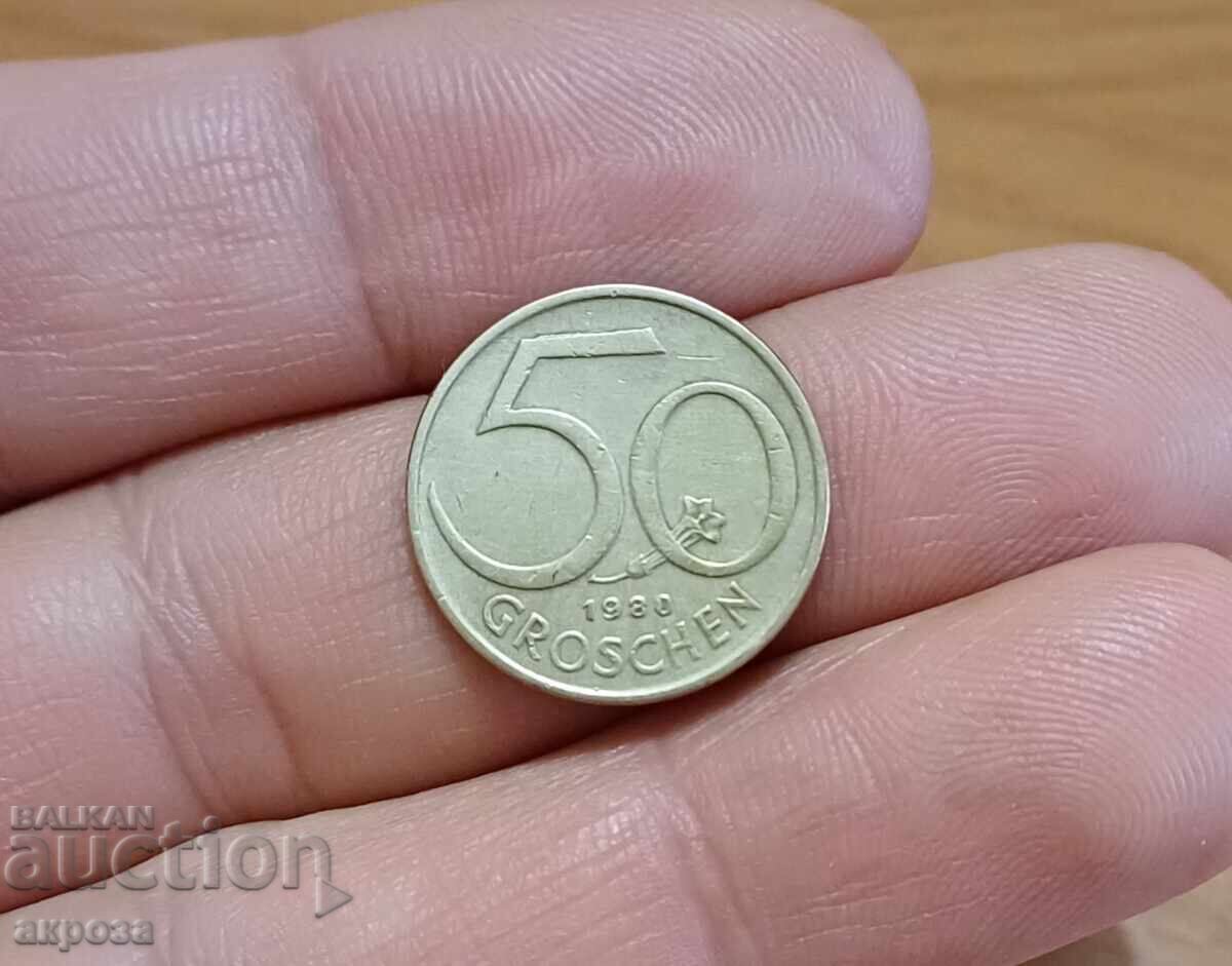 50 λεπτά Αυστρία 1980 50 λεπτά Αυστρία 1980