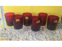 Set vintage francez de pahare de vin și șervețele