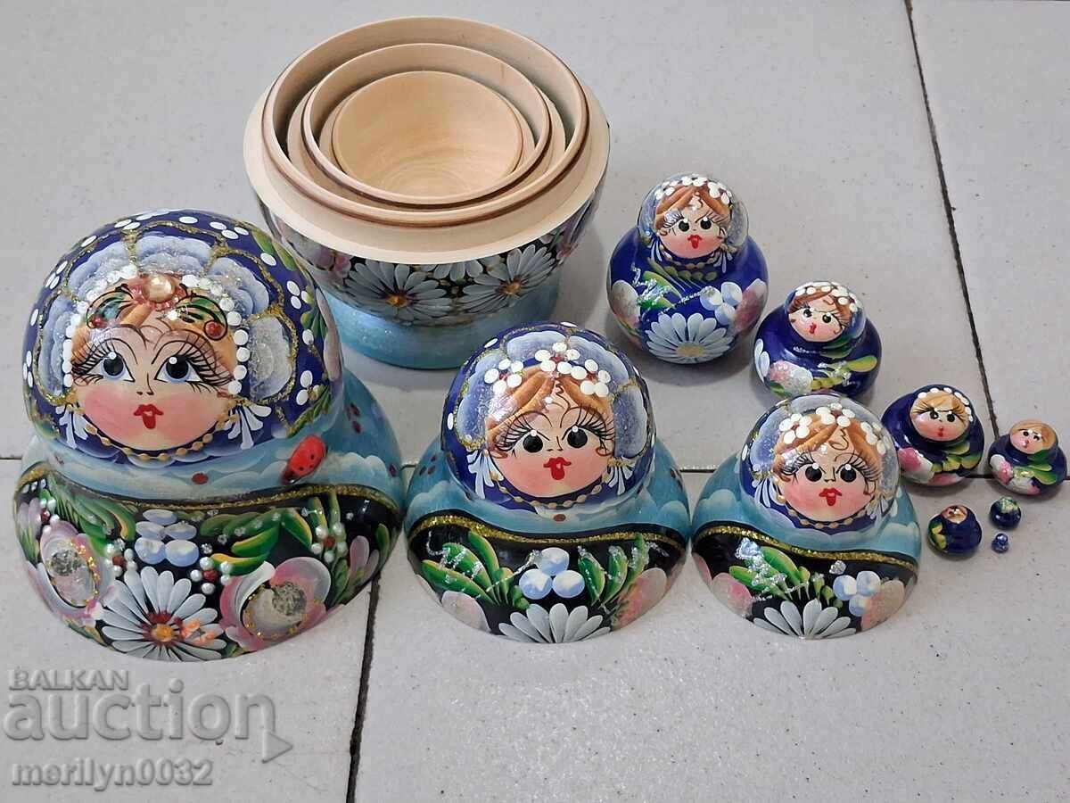 Children's toy doll matryoshka matryoshkas 10 pieces USSR - 5