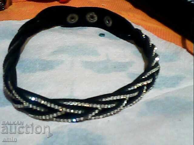 Beautiful set: leather bracelet, ring, necklace - 5