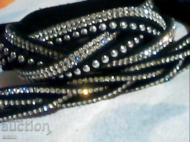 Beautiful set: leather bracelet, ring, necklace - 6