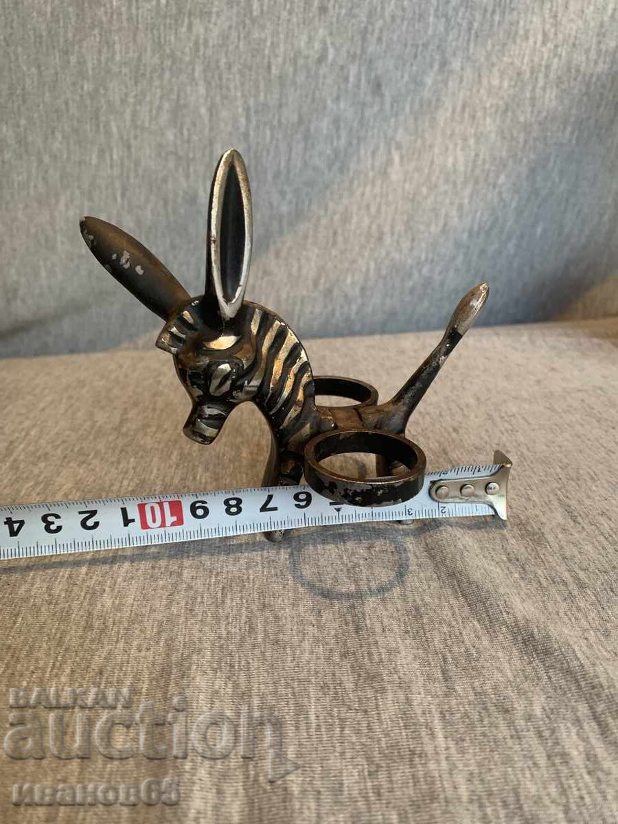 Παράδοση Φιγούρα γαϊδάρου Ζέβρα σε στυλ Walter Bosse, μεταλλική βάση