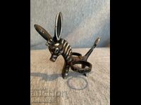 Figurina măgăruș Zebra în stil Walter Bosse, suport metalic