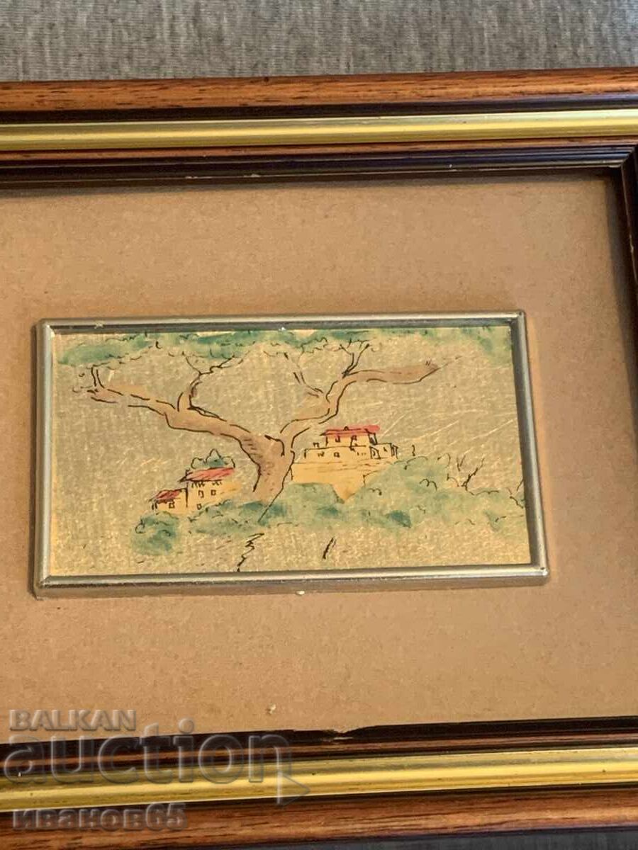 Δημοπρασία Μικρή εικόνα σε χρυσό φύλλο Δημοπρασία Μικρή εικόνα σε χρυσό φύλλο