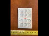 CALENDAR 2001 ANUL