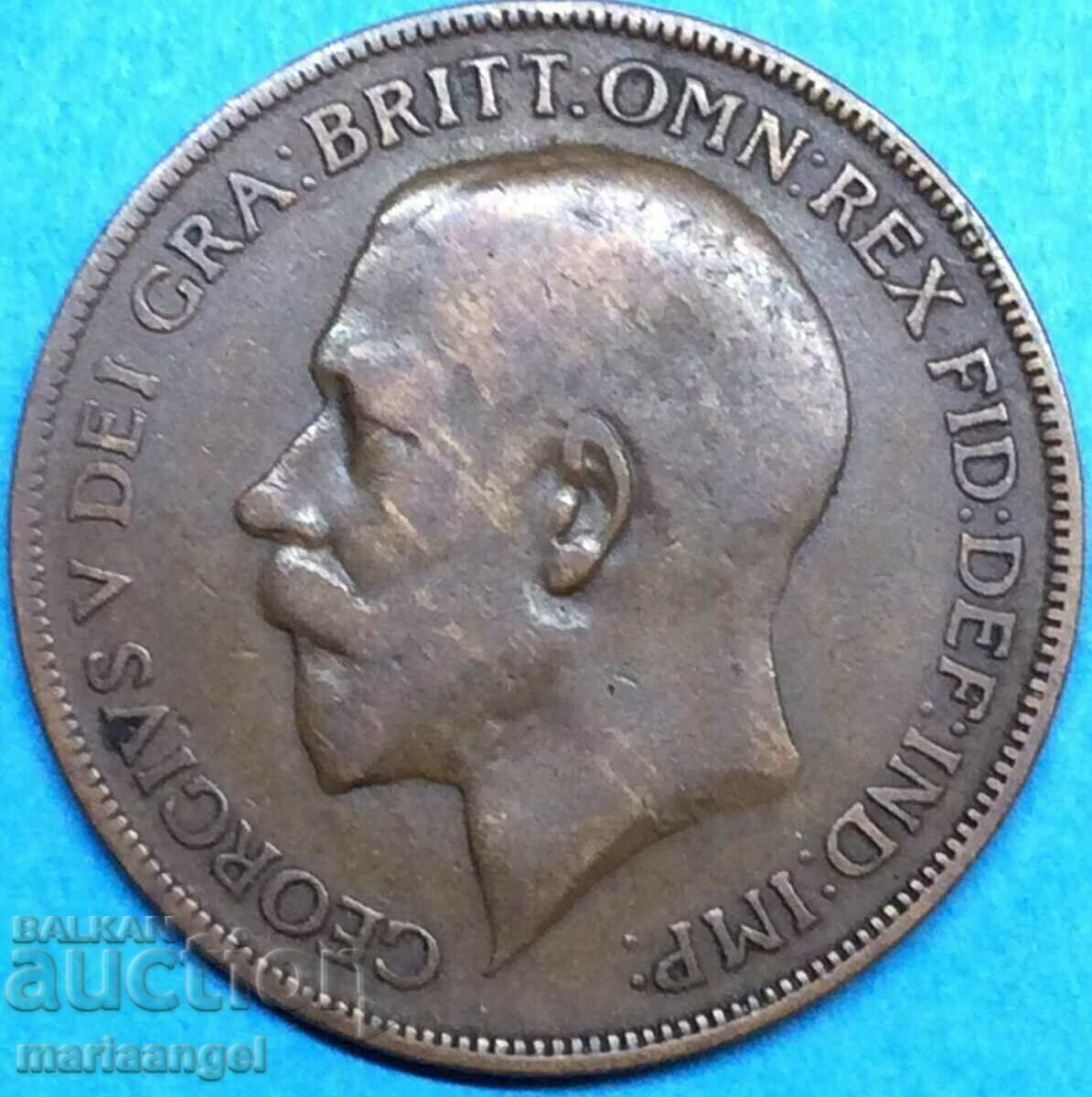 Marea Britanie 1 Penny 1921 30mms George 6 Bronz cu preț 4.00 BGN | € 2.05