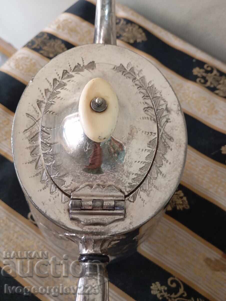 Old silver-plated coffee/tea pot - 5