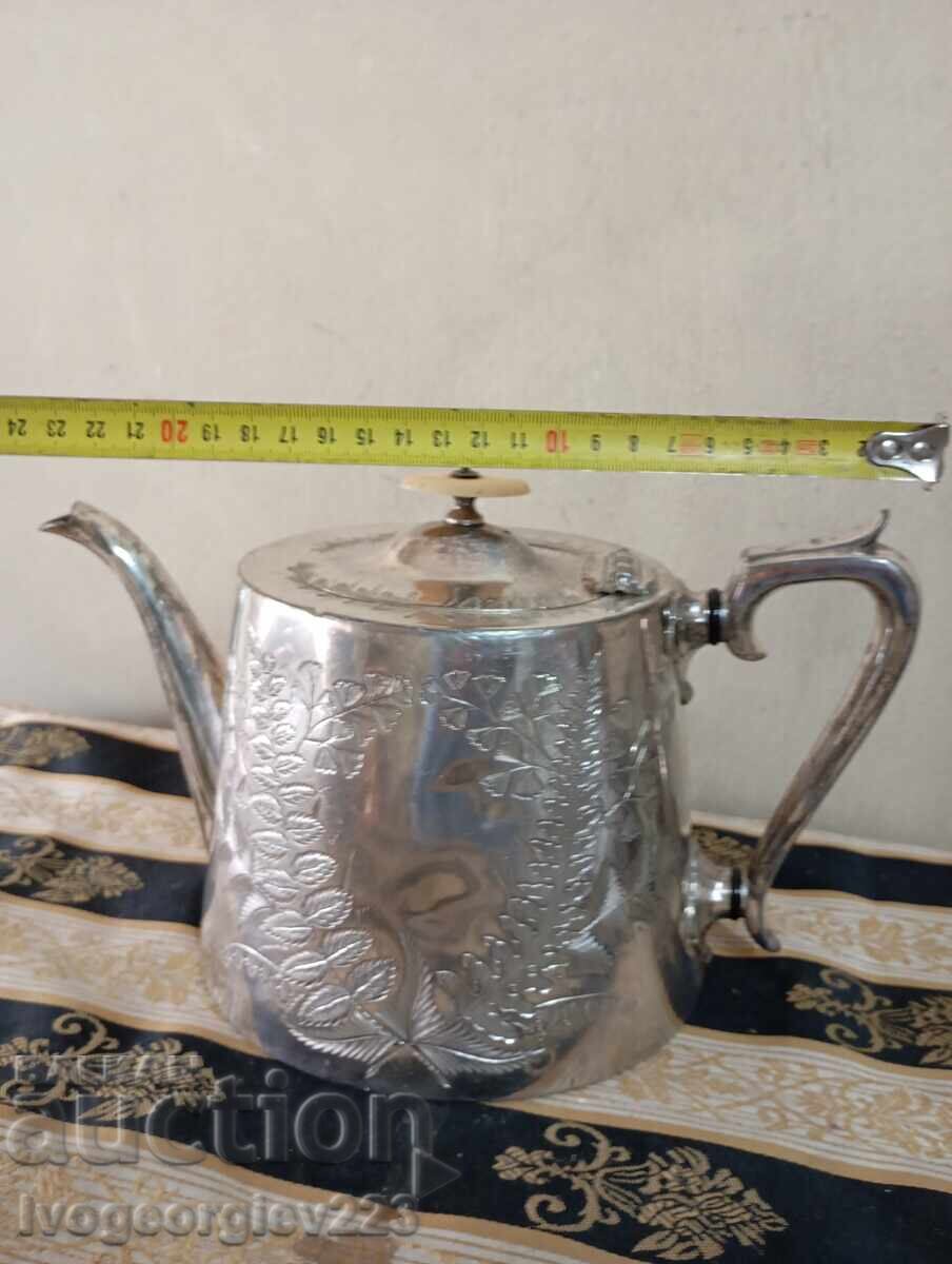 Old silver-plated coffee/tea pot - 6